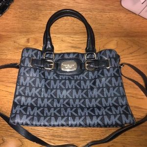 Black Micheal Kors Logo Leather Bag
